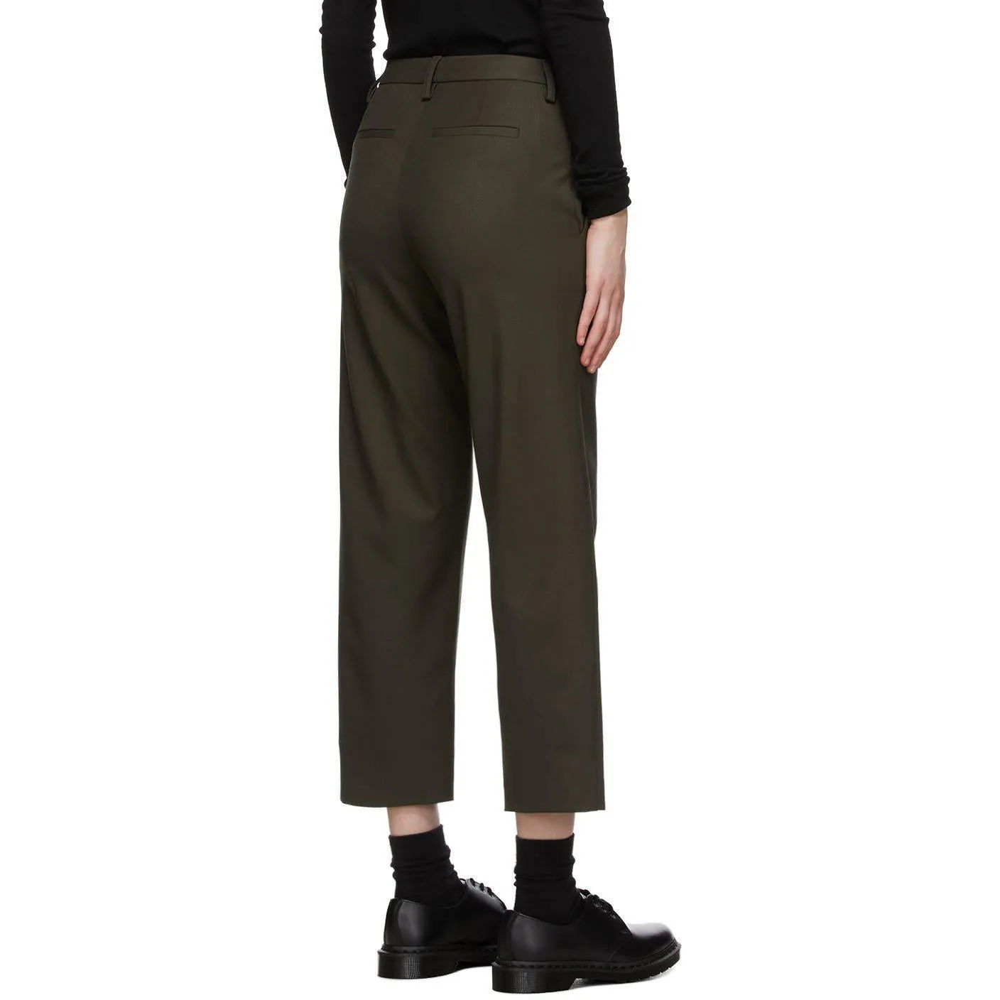 6397 Khaki Wool Relaxed Trousers