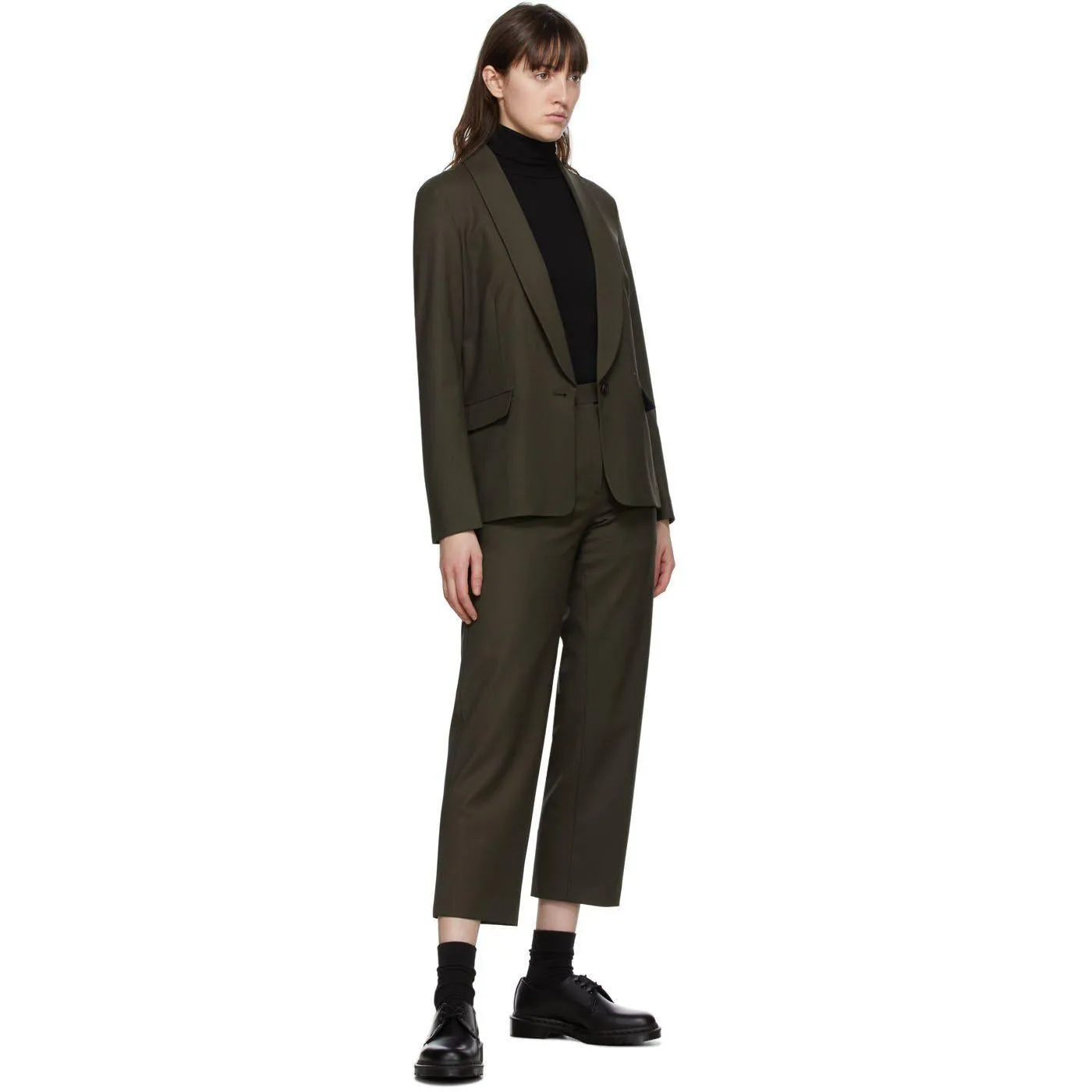 6397 Khaki Wool Relaxed Trousers