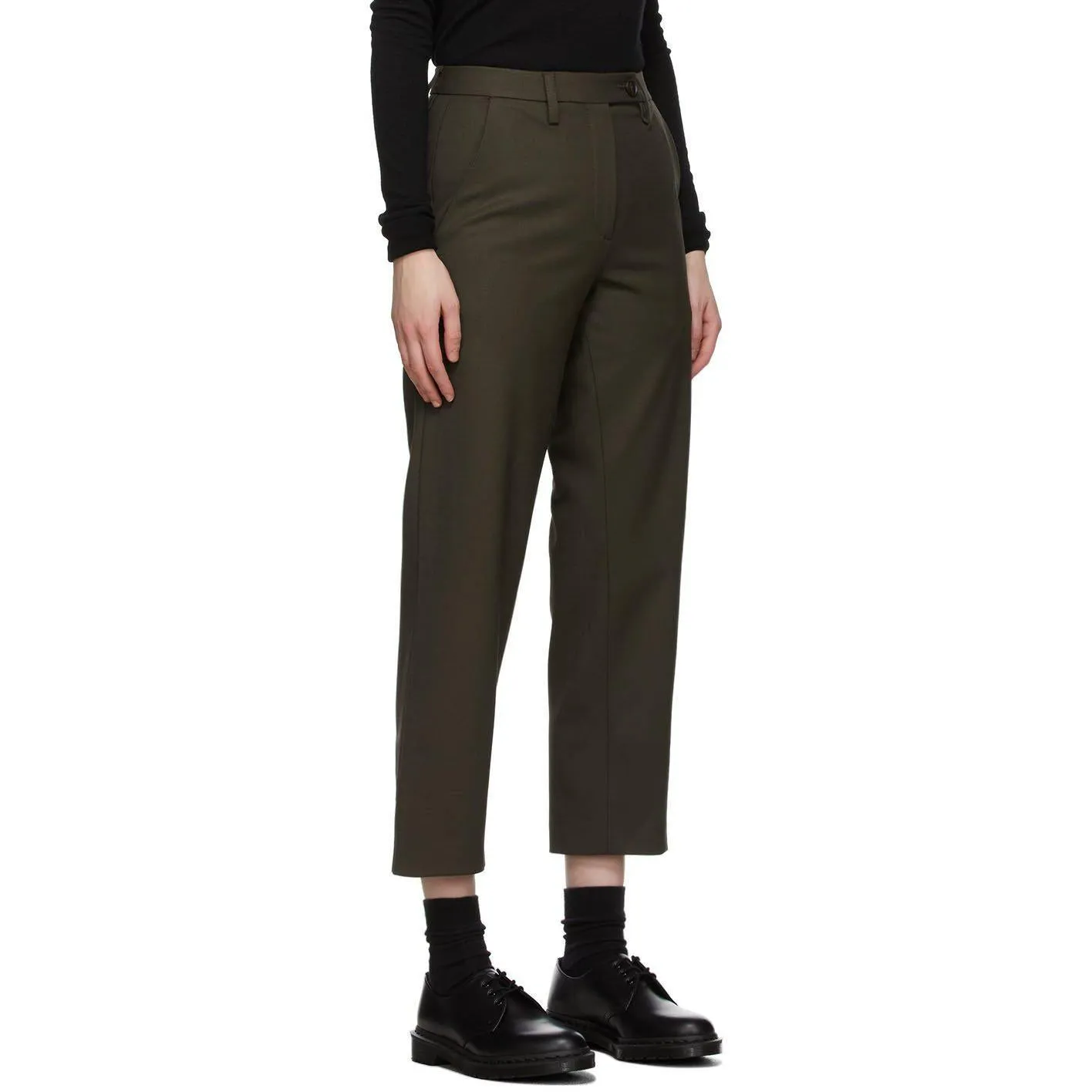 6397 Khaki Wool Relaxed Trousers