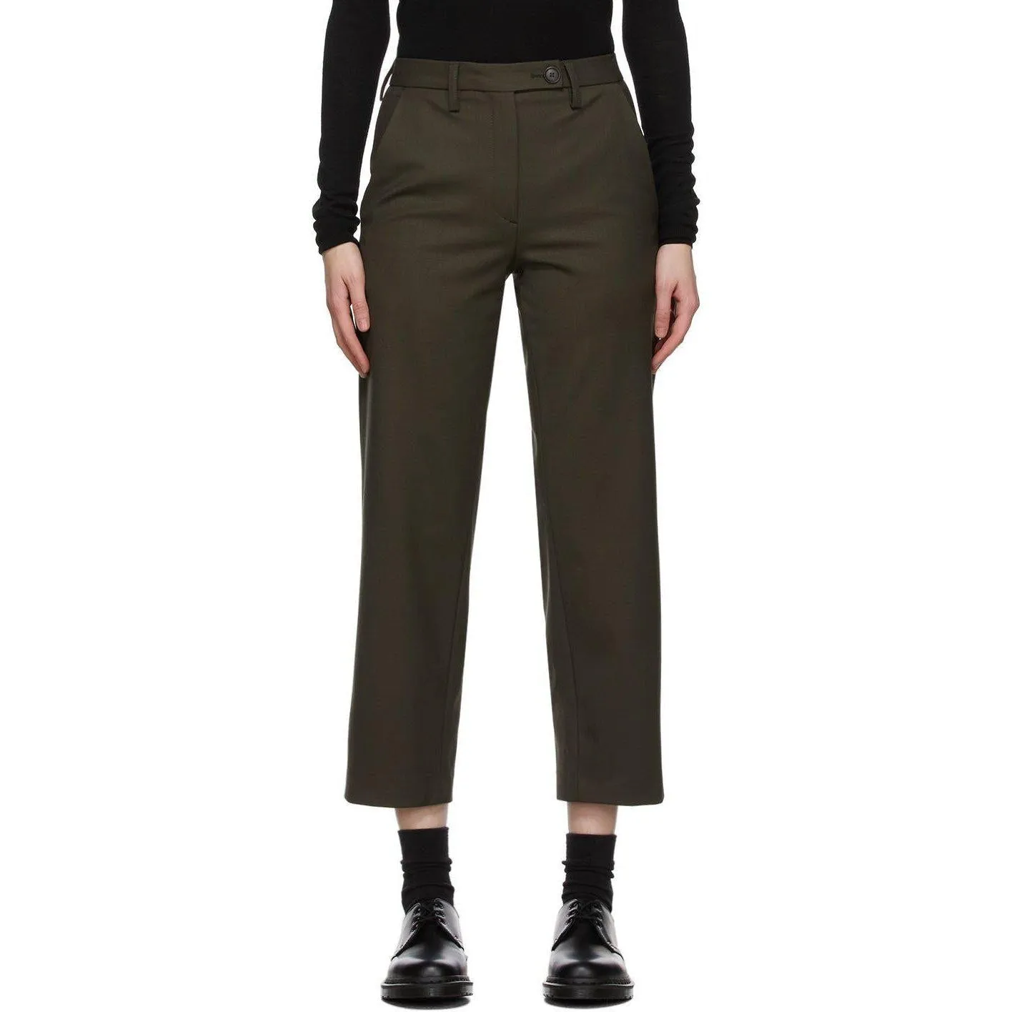 6397 Khaki Wool Relaxed Trousers