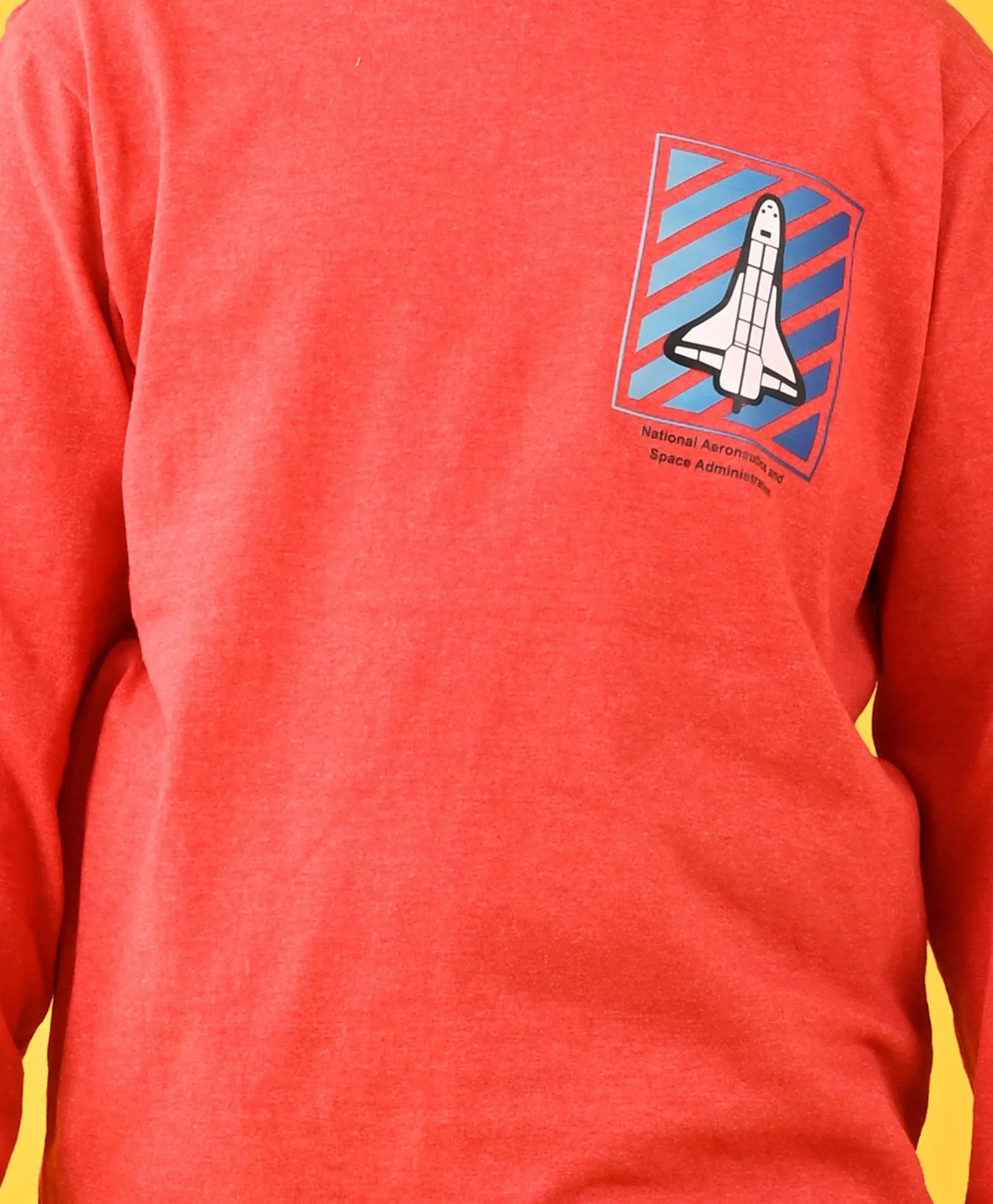 AERONAUTICS RED LONG SLEEVES T-SHIRT - RED