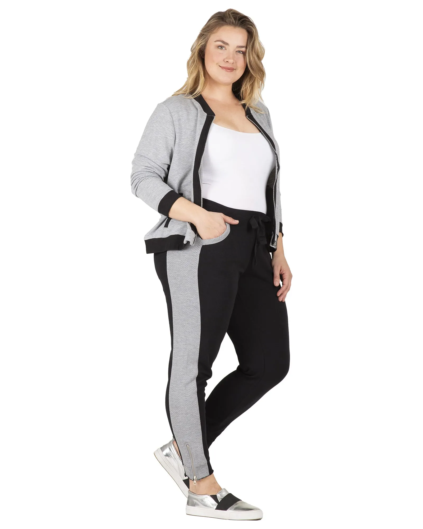 Alice Contrast Panel Jogger Pants | BLACKGREY