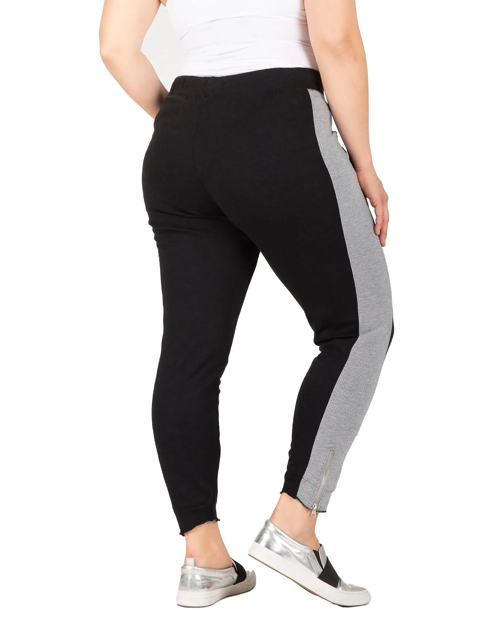 Alice Contrast Panel Jogger Pants | BLACKGREY