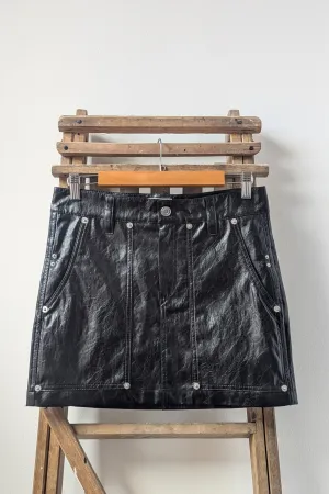 Anais Faux-Leather Black Mini Skirt