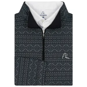 Apex Jacquard Performance Q-Zip | The Apex - Black/Charcoal Grey
