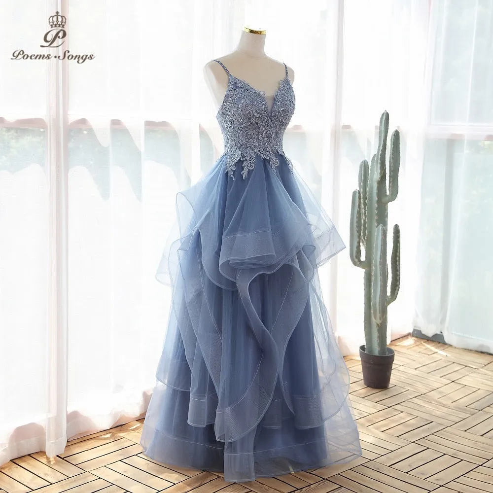 Beautiful Sexy spaghetti strap style Evening dress prom dresses