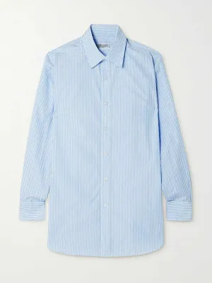 Blue striped cotton-poplin shirt