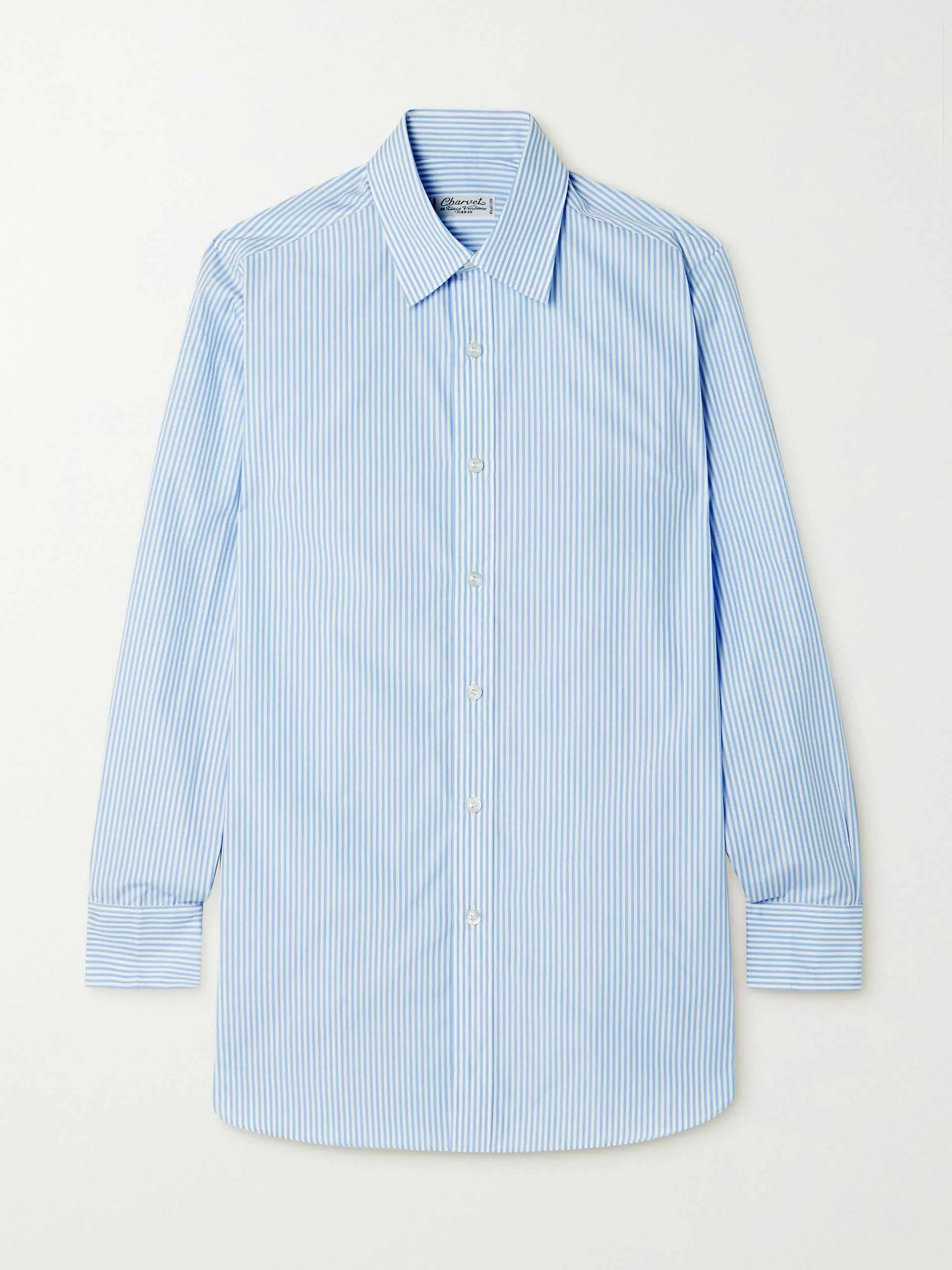 Blue striped cotton-poplin shirt