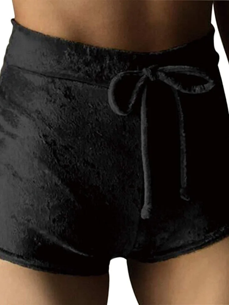 Bodycon Stretchy Velvet Sports Short Pants