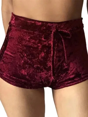 Bodycon Stretchy Velvet Sports Short Pants