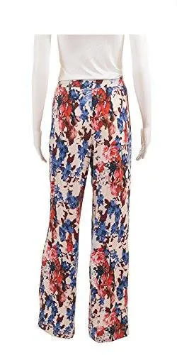 Boho Blush Tribal Print Wide Leg Pants Large, Print Multi