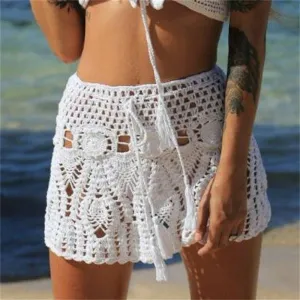 Boho Chic Crochet Mini Skirt