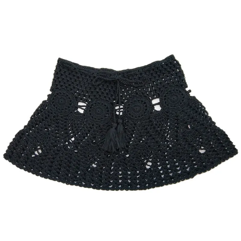 Boho Chic Crochet Mini Skirt