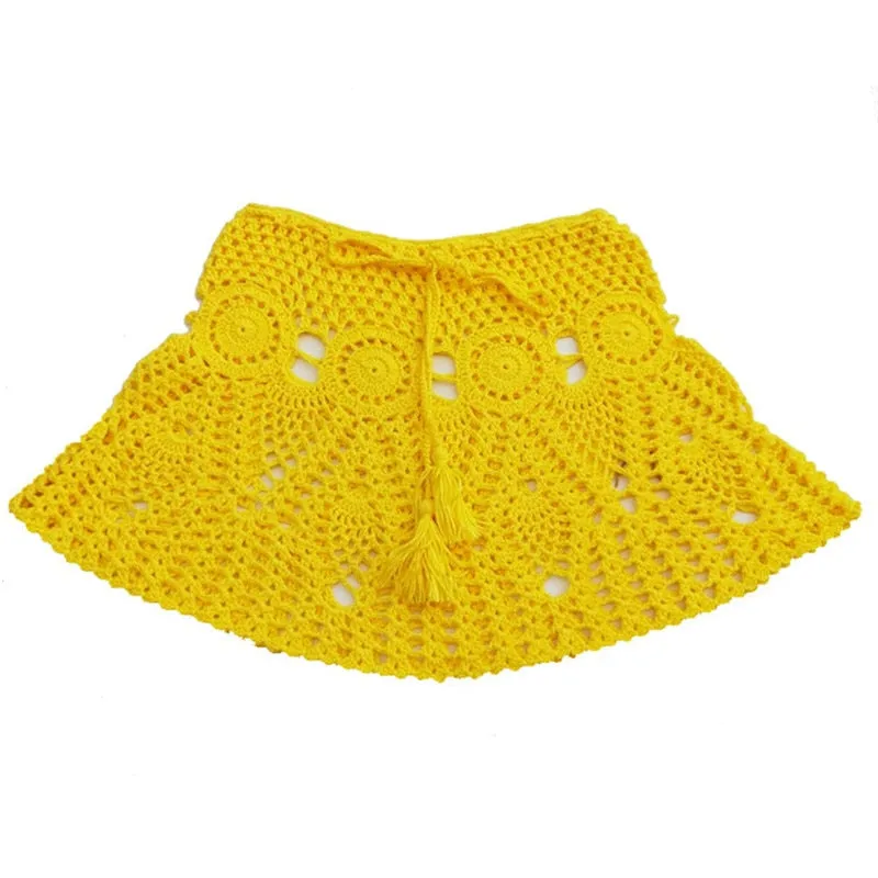 Boho Chic Crochet Mini Skirt