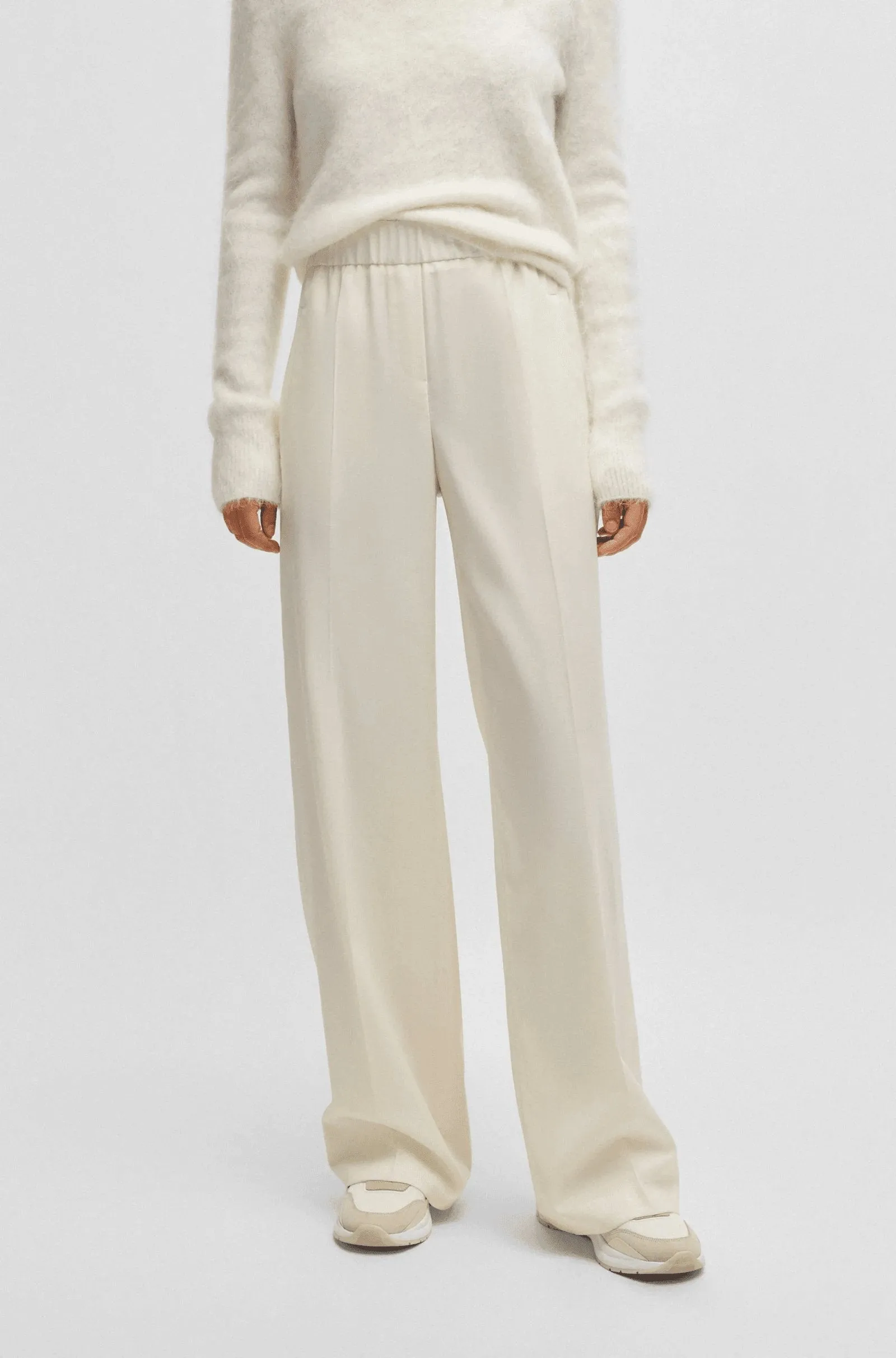 BOSS Relaxed-fit trousers in wool