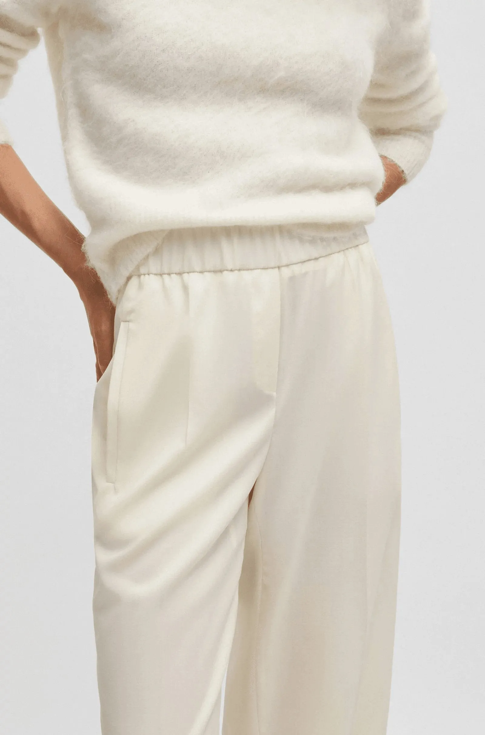 BOSS Relaxed-fit trousers in wool