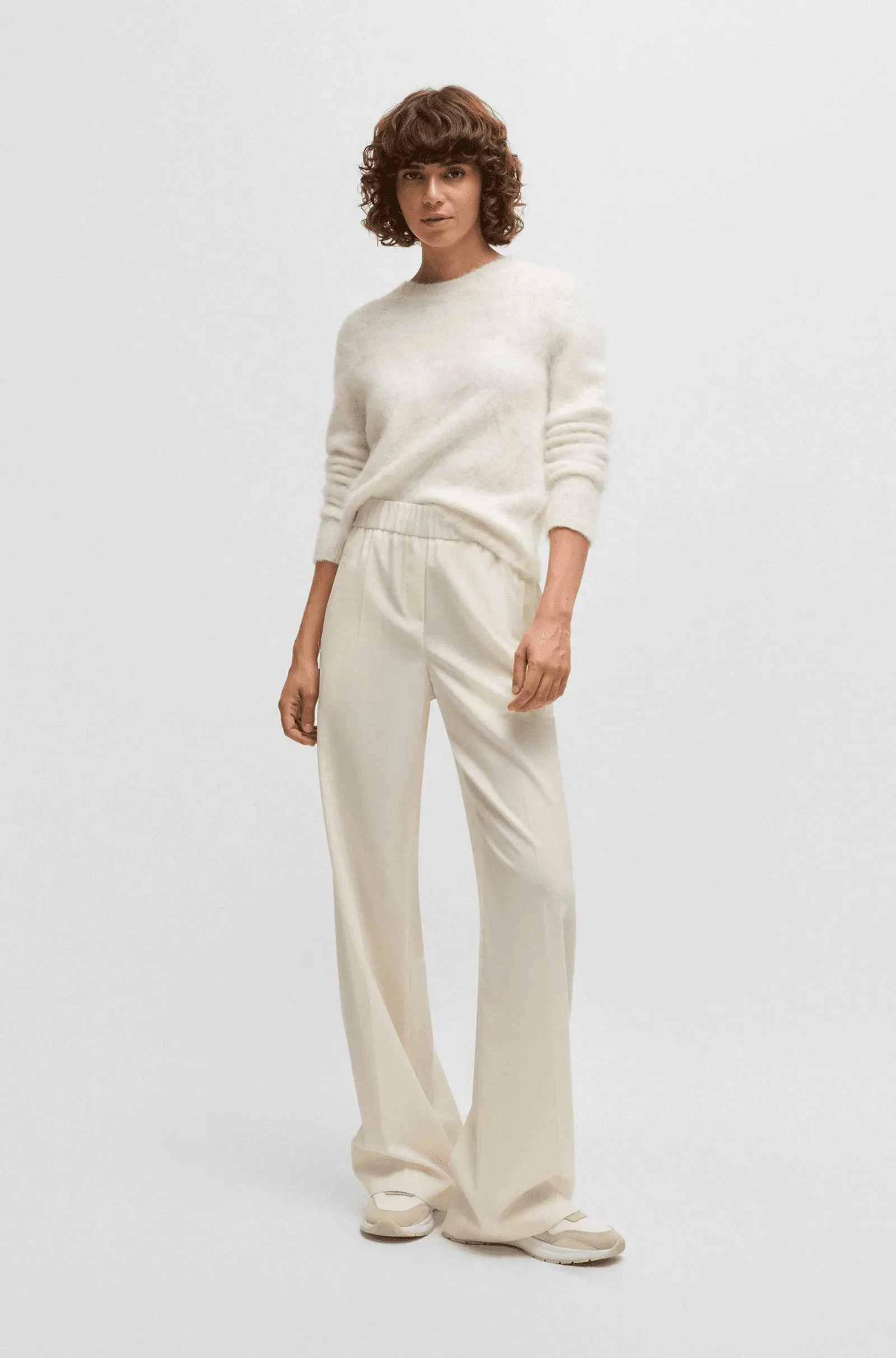 BOSS Relaxed-fit trousers in wool