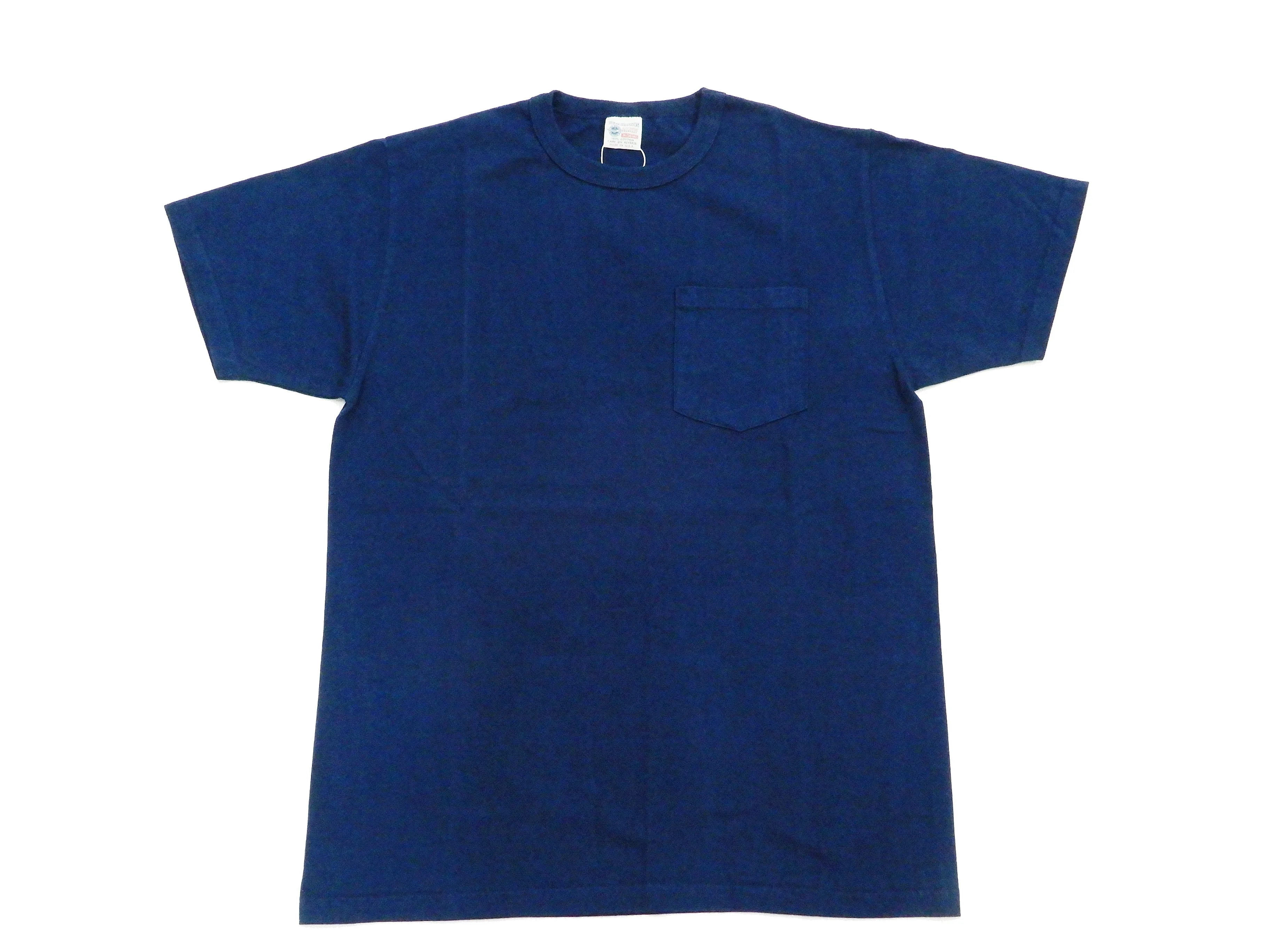 Buzz Rickson T-shirt Men's Short Sleeve Loopwheel Plain Pocket Tee BR78711 Navy-Blue