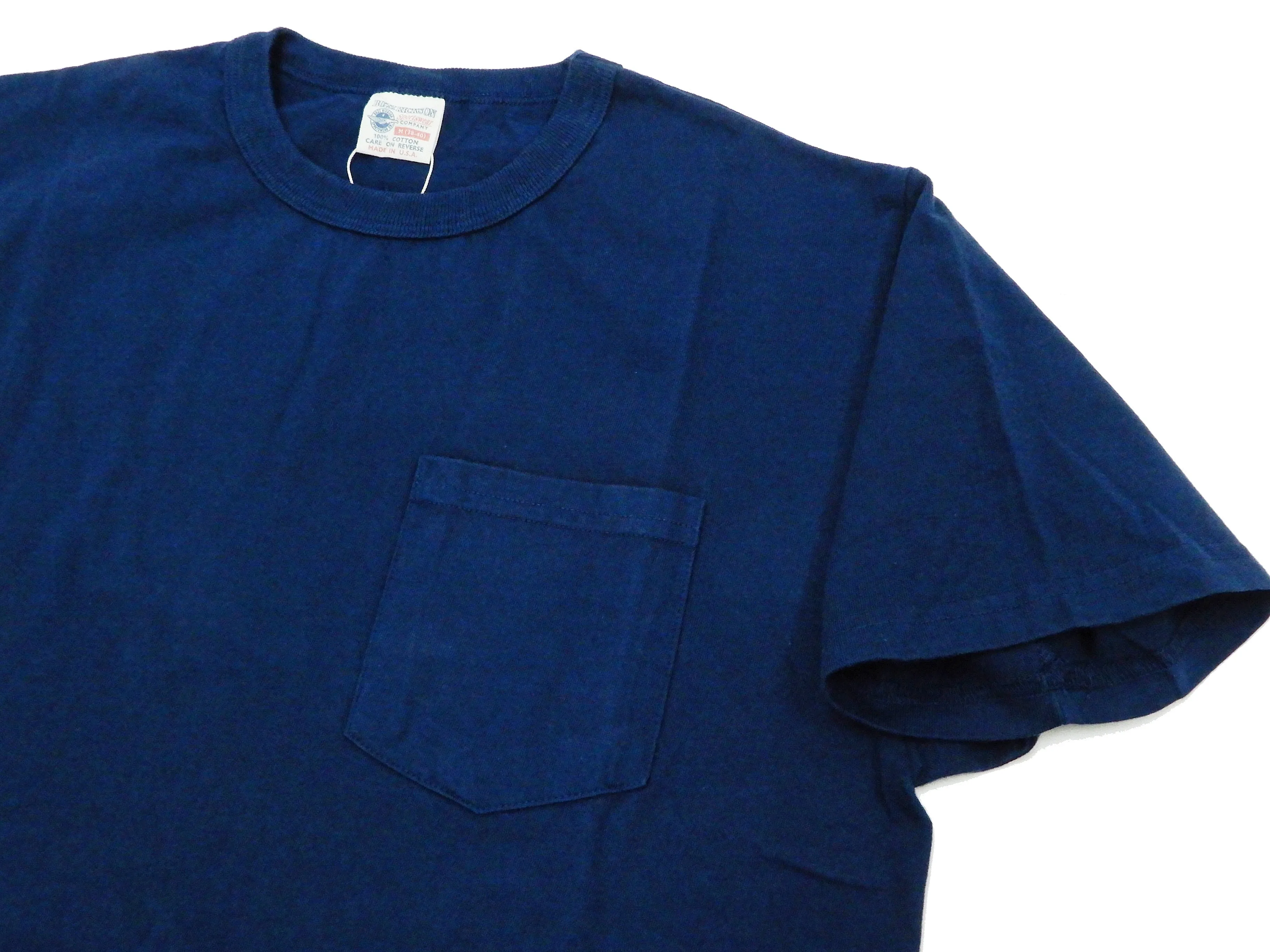 Buzz Rickson T-shirt Men's Short Sleeve Loopwheel Plain Pocket Tee BR78711 Navy-Blue