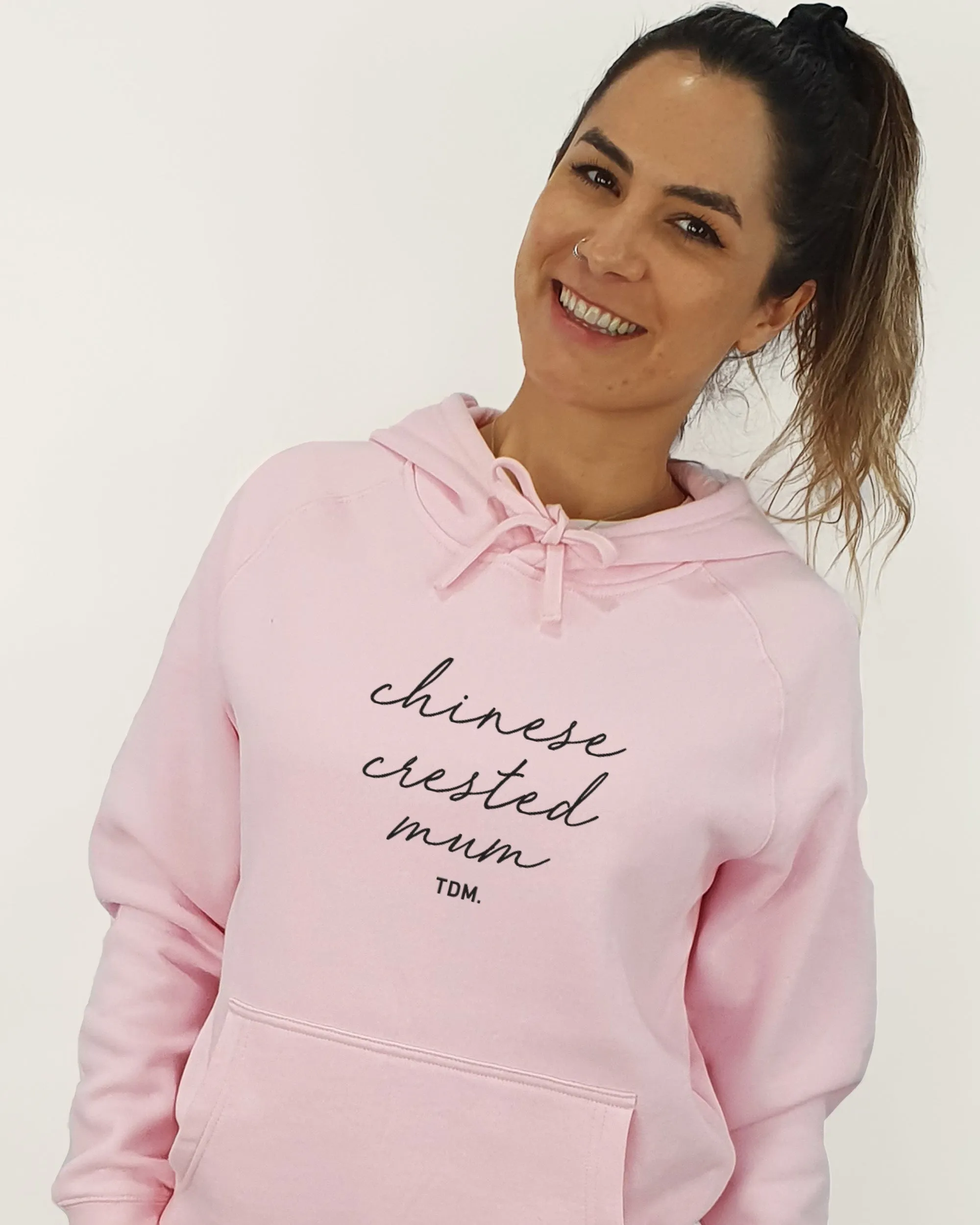 Chinese Crested Mum Illustration: Unisex Hoodie