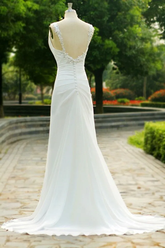 Deep V-neck Long Simple Cheap Elegant Prom Dresses PFP1241
