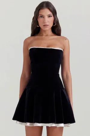 Elegant A-line Velvet Mini Dress - Milla