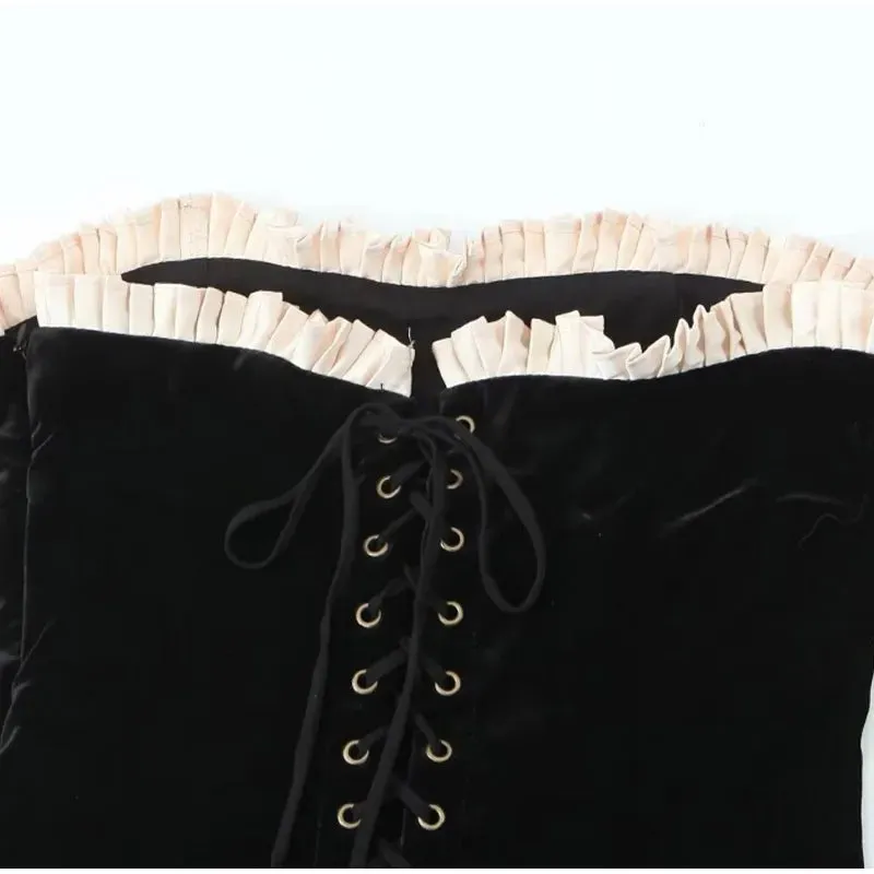 Elegant A-line Velvet Mini Dress - Milla