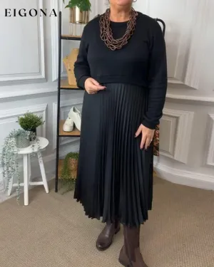 Elegant Round Neck Patchwork Dress