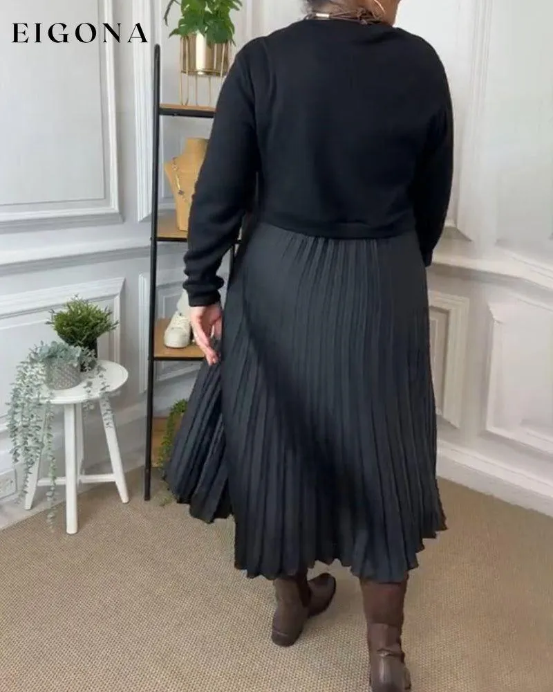 Elegant Round Neck Patchwork Dress