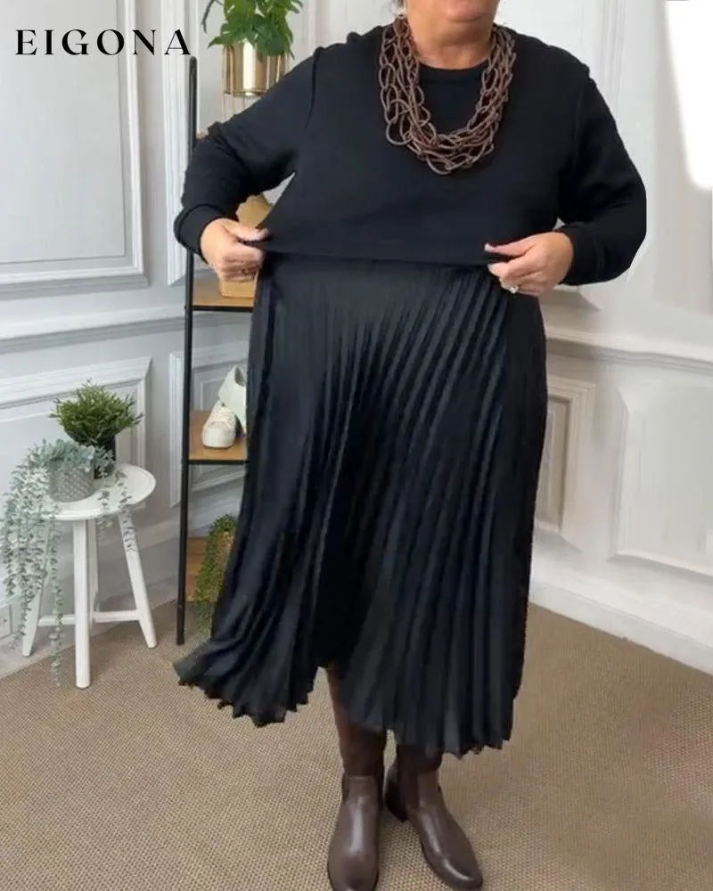 Elegant Round Neck Patchwork Dress