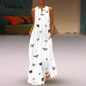 Elegant Sleeveless  Maxi Dress With Pockets