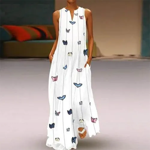 Elegant Sleeveless  Maxi Dress With Pockets