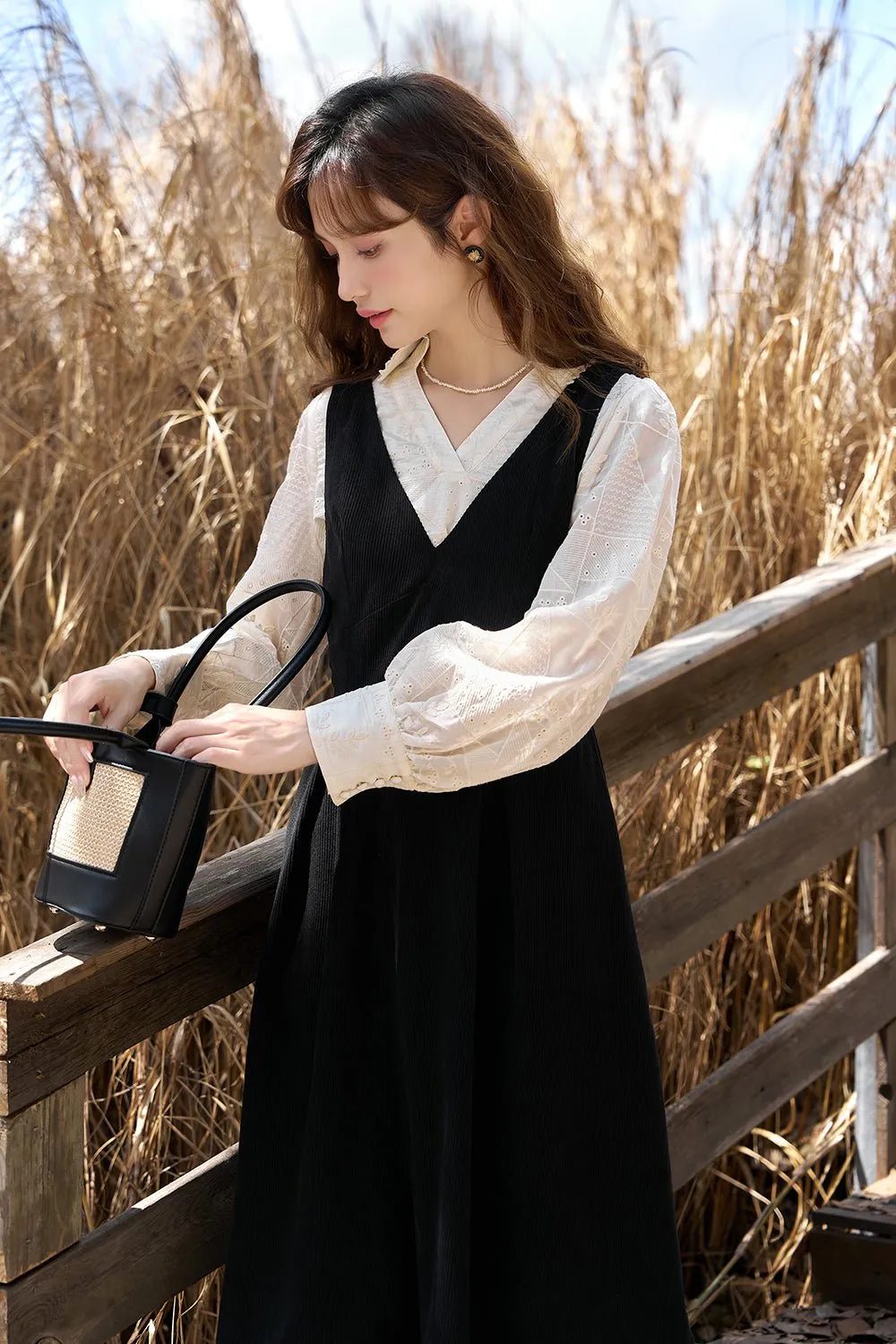 Elegant Solid Midi Dress for Women