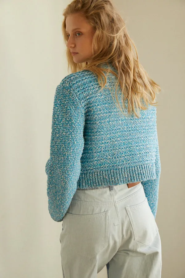 Emani Cotton-blend Cardigan  <br> -BLU-