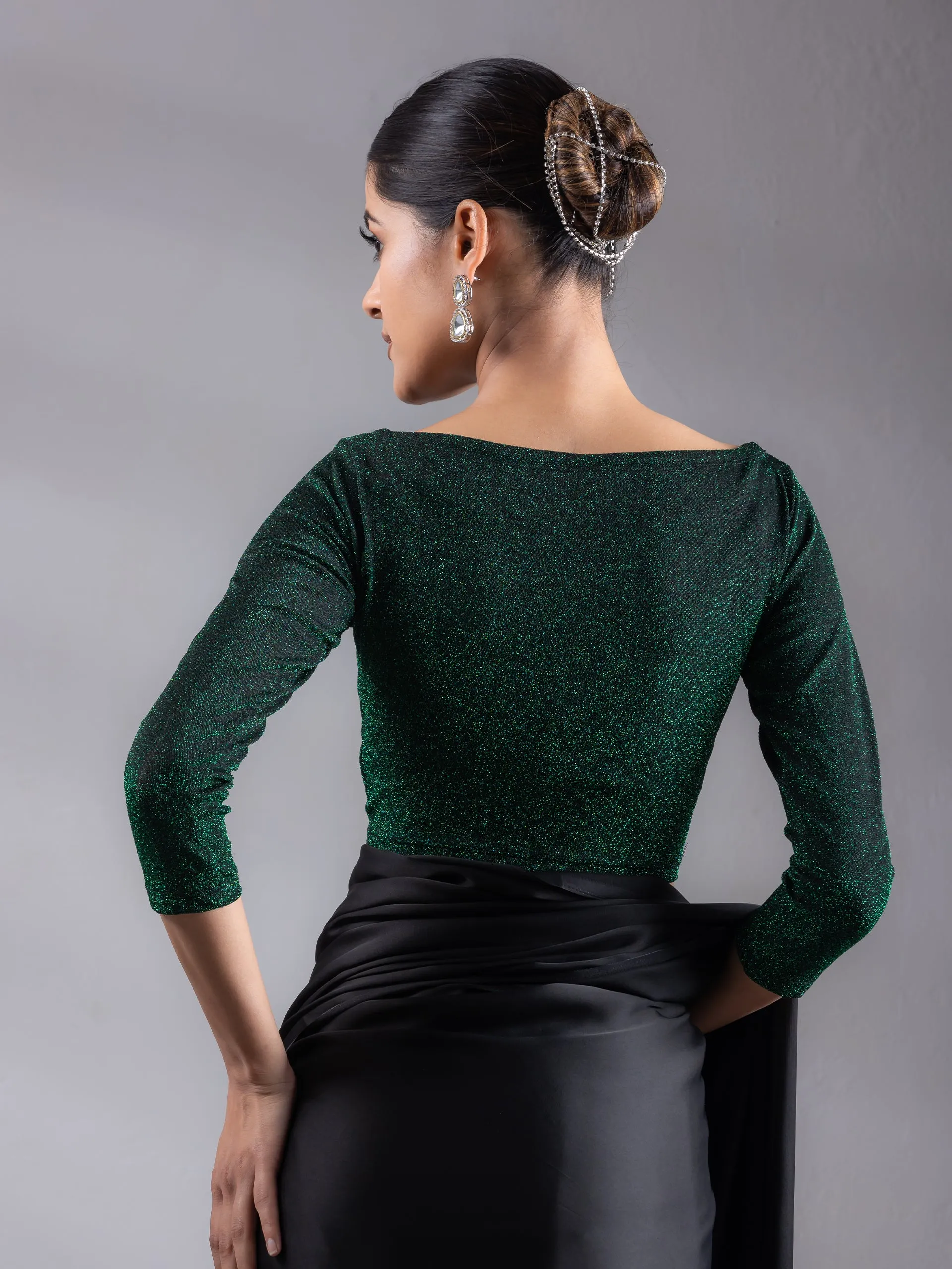 Emerald Shine Stretchy Blouse