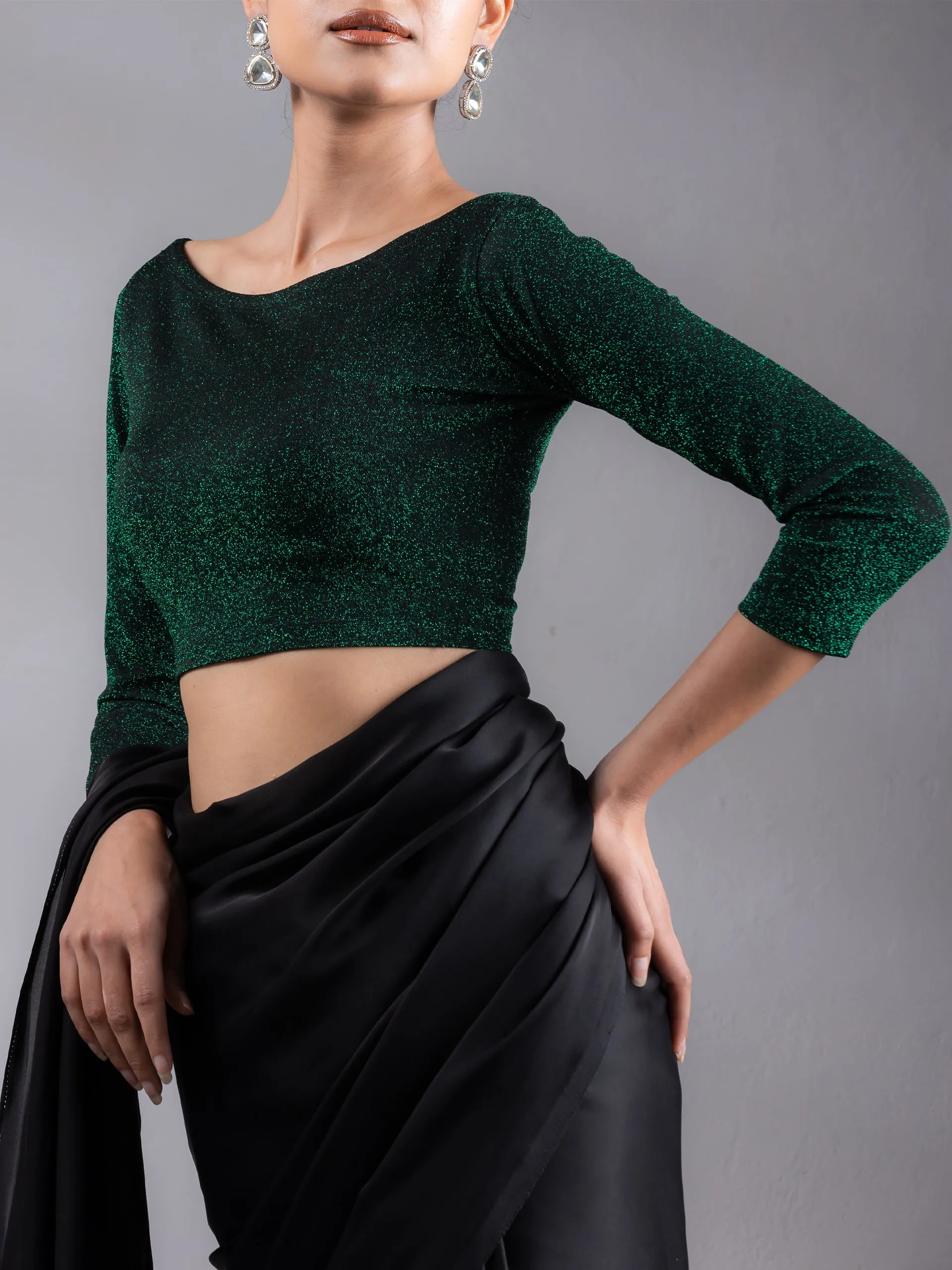 Emerald Shine Stretchy Blouse