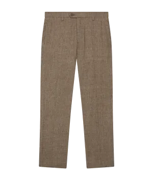 *FINAL SALE* Affonso Tailored Linen Trousers in Dark Truffle
