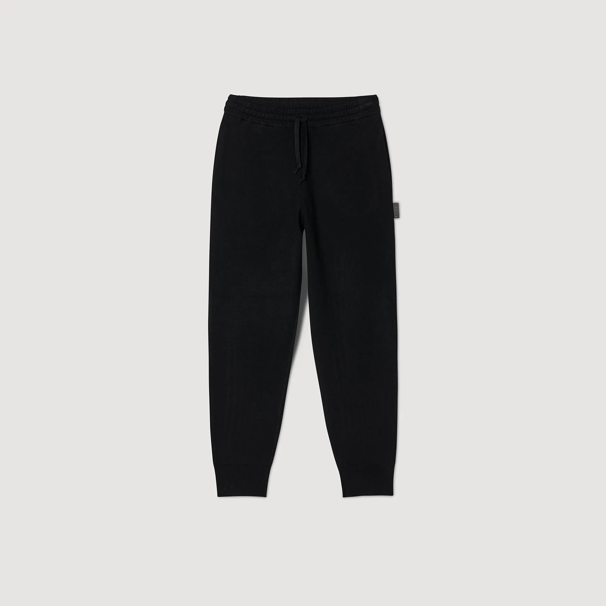 Home Jogging Patch En Cuir Knit Jogging Bottoms Black