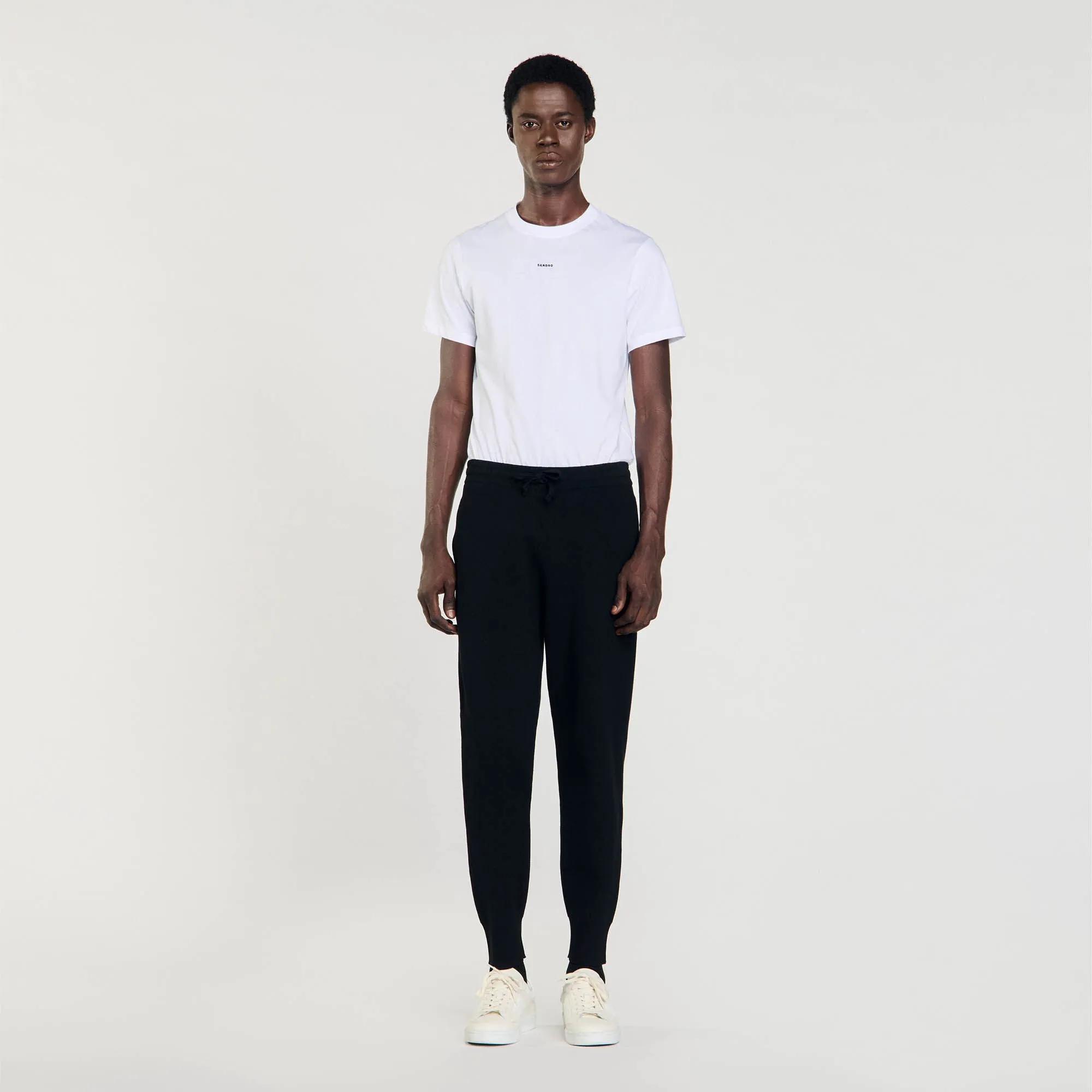Home Jogging Patch En Cuir Knit Jogging Bottoms Black