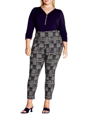 Jemma Check Pant | Charcoal Grey / White