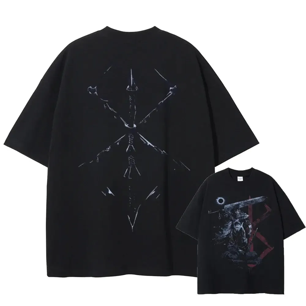 [KUJO] "Berserker Will" 2-Sided Vintage Oversized T Shirt