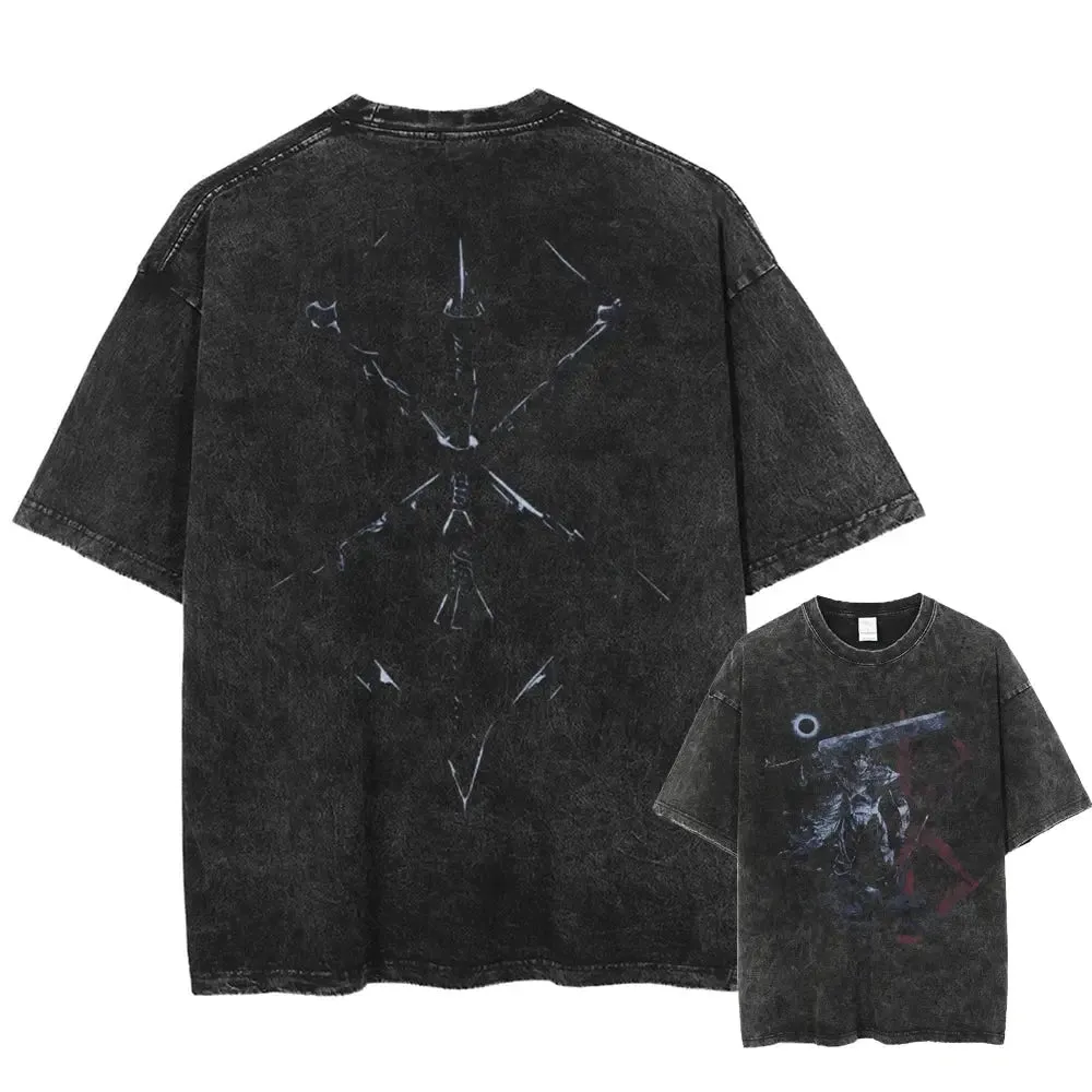 [KUJO] "Berserker Will" 2-Sided Vintage Oversized T Shirt