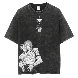 [KUJO] "Cursed King" Vintage Oversized T Shirt