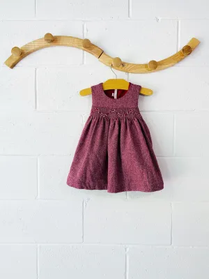 les enfants de Gisele Red Herringbone Dress, 12 months