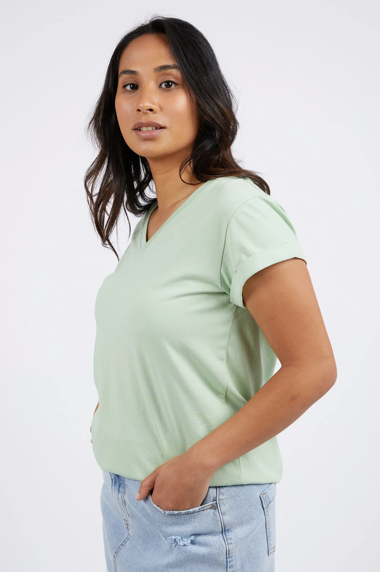Manly Vee T-Shirt - Mint