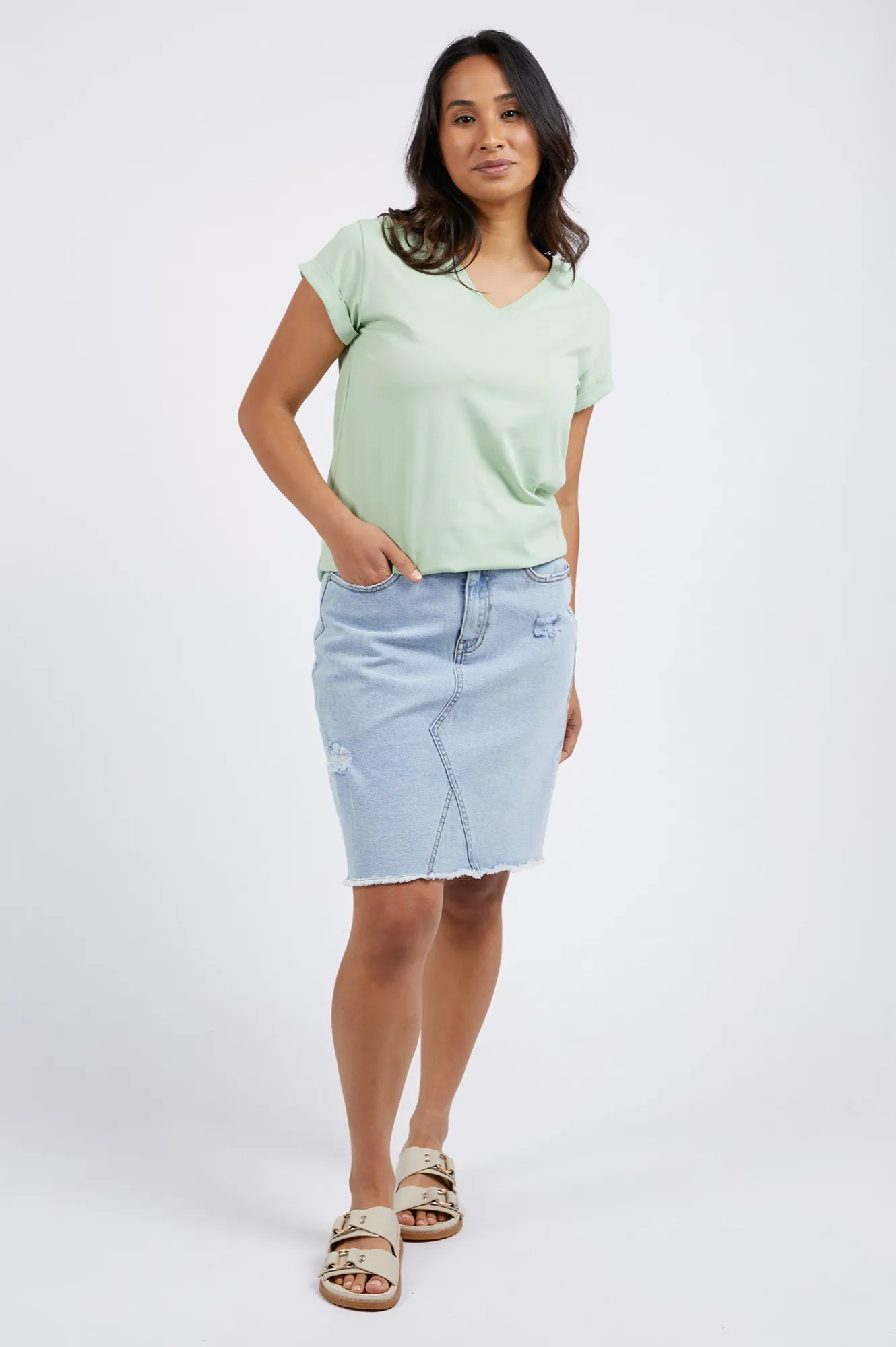 Manly Vee T-Shirt - Mint