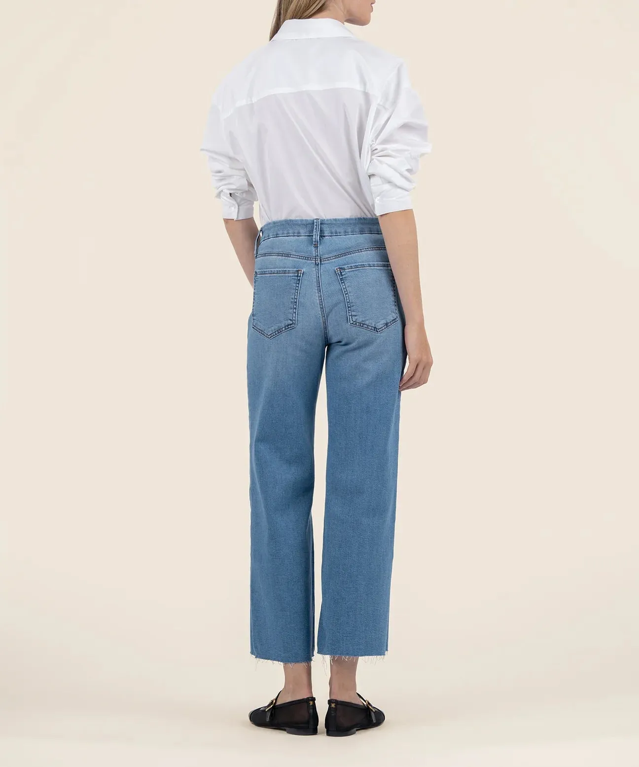 Meg High Rise Fab AB Wide Leg Raw Hem by Kut from the Kloth in Deference