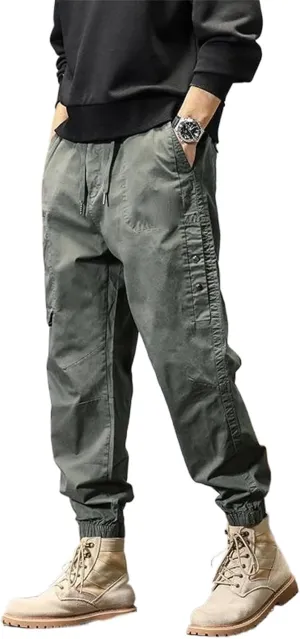 Men's Big Pocket Cargo Harem Casual Trousers Male Hip Hop Man Jogger Sweatpants Streetwear Pants