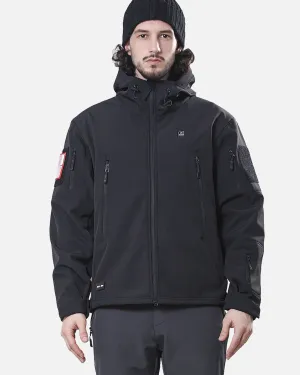 Men's Soft Shell Heated Jacket With 12V Battery Pack - Black