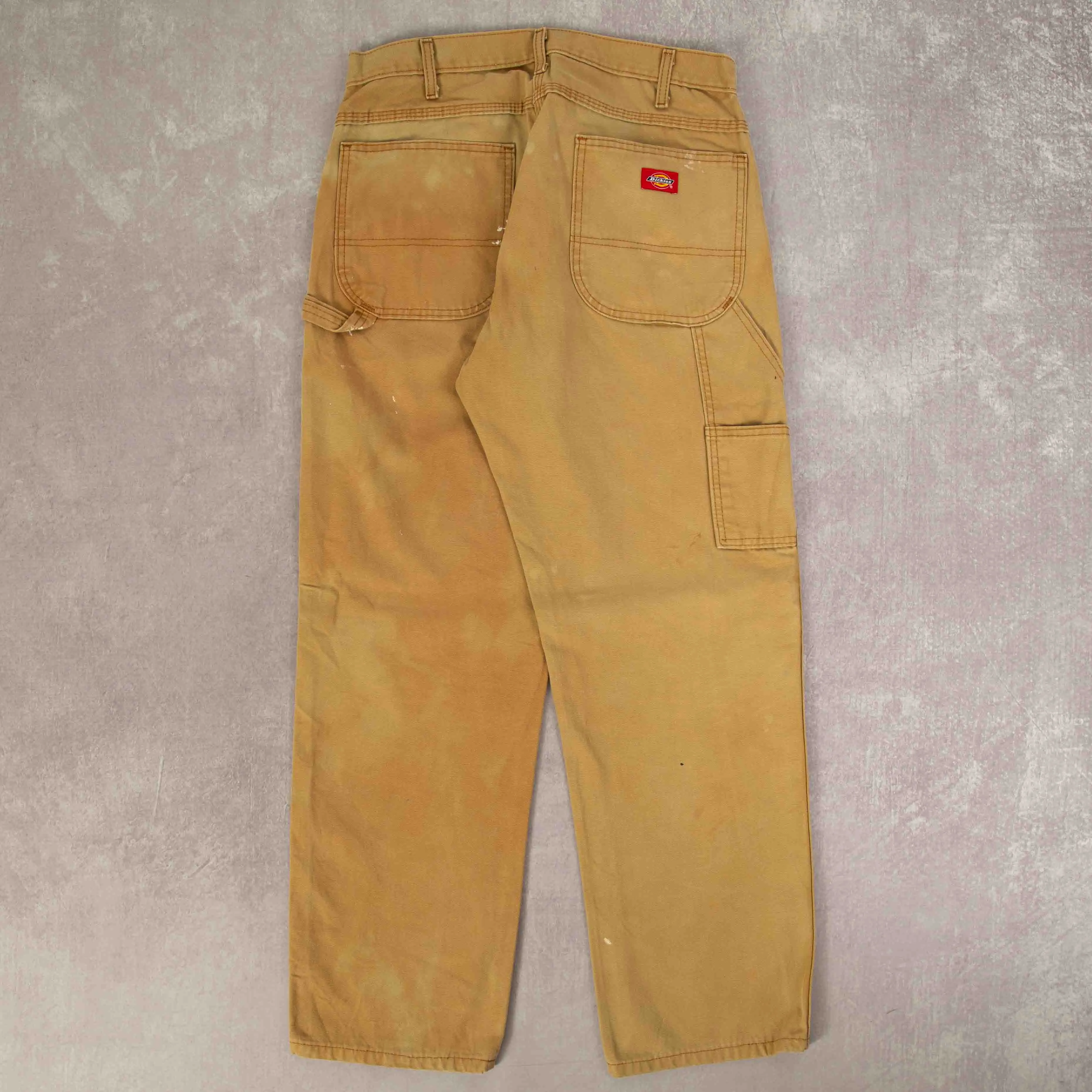 MEN'S VINTAGE DICKIES RELAXED DISTRESSED CARPENTER TROUSERS - W34 X L30